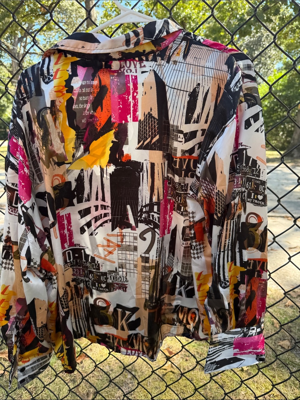 Abstract Print Button-Up Shirt - Multicolor - Picture 2 of 2